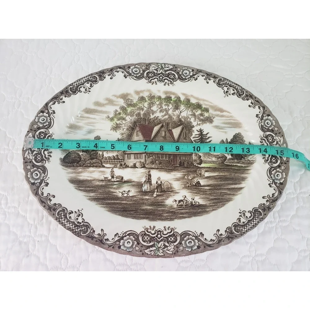 Johnson Brothers Heritage Hall Colonial Overhang Oval Serving Platter Tray